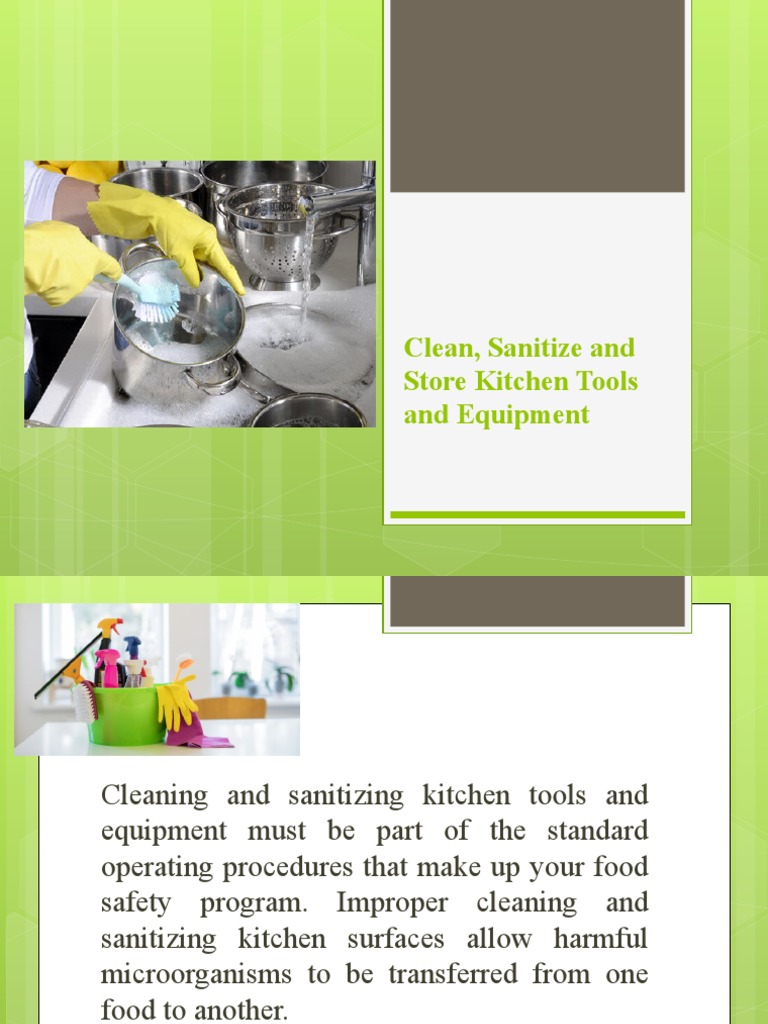 Clean, Sanitize and Store Kitchen Tools and PDF Knife Tools