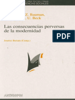 Las Consecuencias Perversas de La Modernidad: A. Giddens, Z. Bauman, N. Luhmann, U. Beck