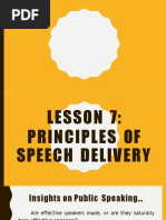 Lesson 7 Principles of Speech Delivery