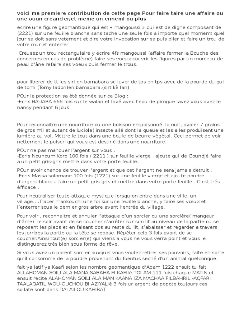 Recette Geomancie Pdf Pdf Mouton La Nature