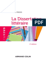 La Dissertation Littéraire - 4e Éd. (Cursus) (French Edition) by Axel Preiss