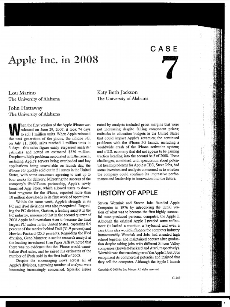 apple inc in 2018 case study