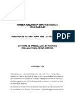 Actividad de Aprendizaje 2. Estructura Organizacional de Una Empresa.