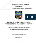 Análisis de estabilidad de taludes de la presa de tierra Villa Flores – Culpina usando el software SLIDE