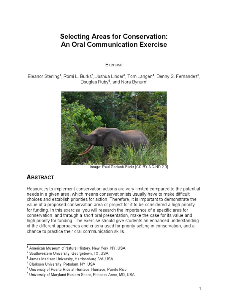 Selecting Areas For Conservation | PDF | Conservation Biology ...
