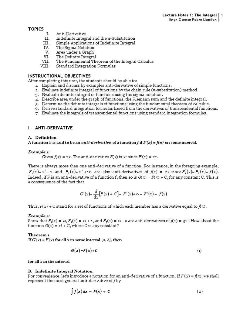 Integral Evaluation and Substitution Techniques | PDF | Summation ...