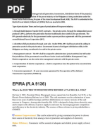 EPIRA (R.A 9136) : What Is The ELECTRIC POWER INDUSTRY REFORM ACT of 2001 (R.A. 9136) ?