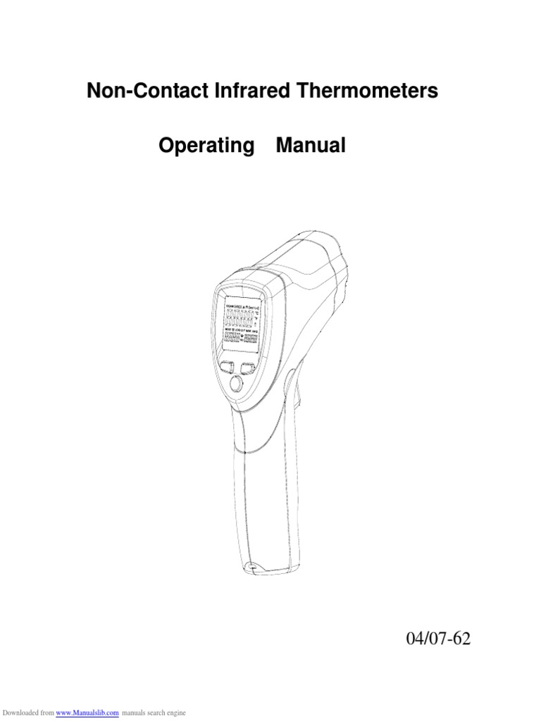 NonContact Infrared Thermometers Operating Manual Downloaded From