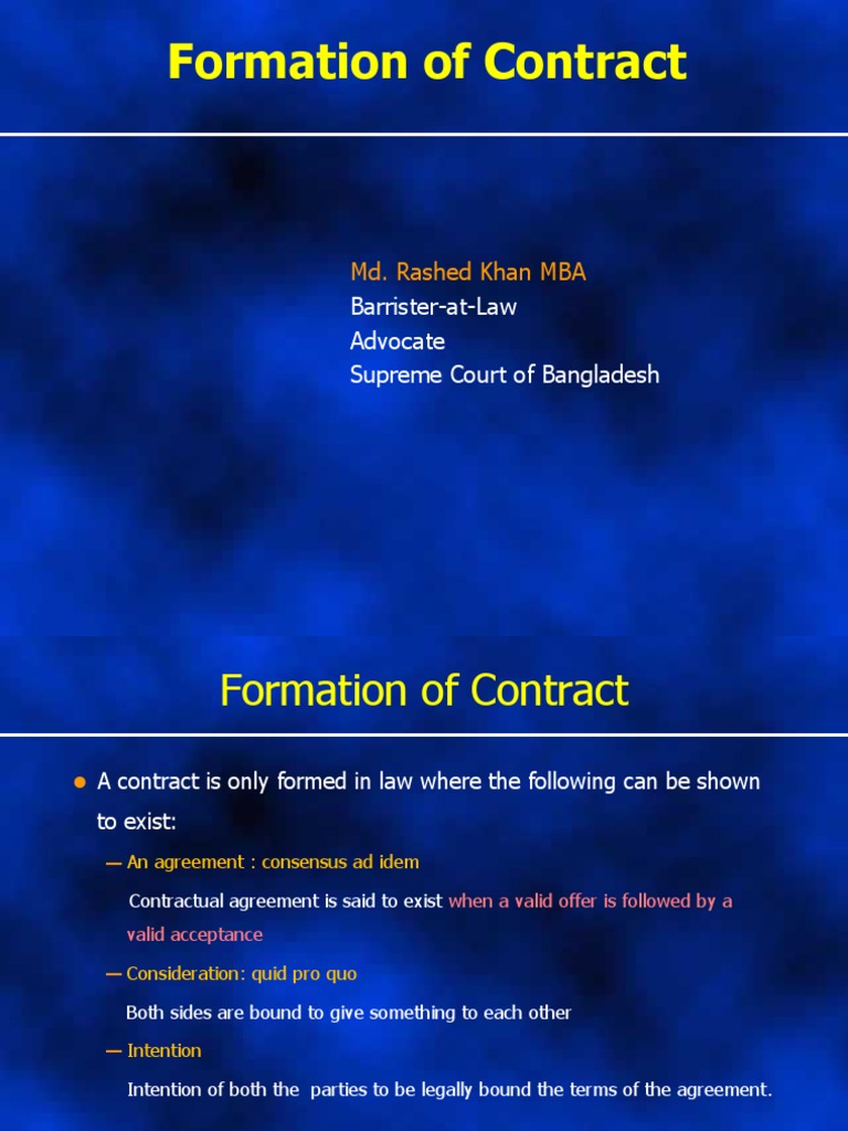 Understanding Contract Formation Essentials | PDF | Offer And ...
