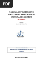 General Instructions For Maintenance Procedures of Switchyard Equipment