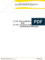 C.I.10. The Institution Ensures That: C.I.10.1 Research Outputs Are Protected by IPR Laws