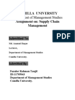 Department of Management Studies: Comilla University Assignment On: Supply Chain Management