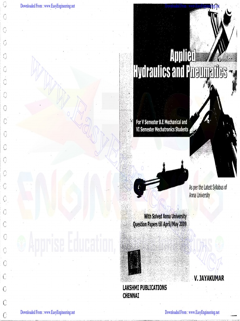 Applied Hydraulics and Pneumatics Jayakumar PDF PDF Nature Nature