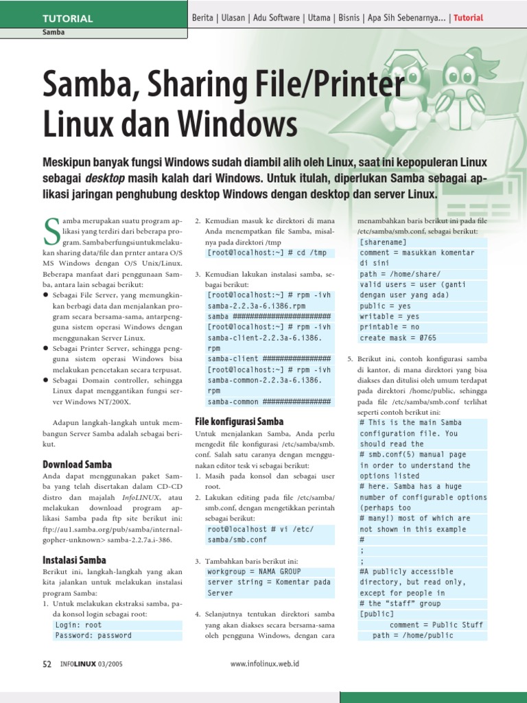 Konfigurasi Samba di Linux Mint | PDF