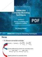 MMME3093 Computer Modelling Techniques: Viscous Modelling and Turbulence Models