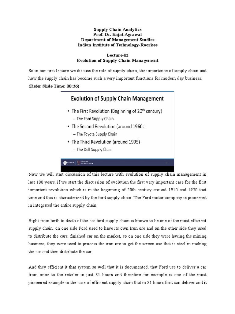 2 Evolution of Supply Chain Management | PDF | Analytics | Supply Chain
