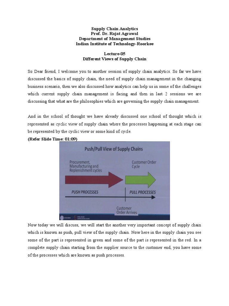 Push/Pull Dynamics in Supply Chains | PDF | Strategic Management ...