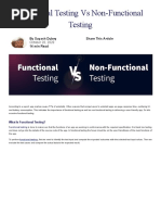 Functional Testing Vs Non-Functional Testing