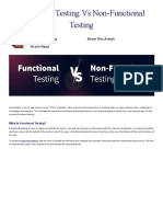 Functional Testing Vs Non-Functional Testing