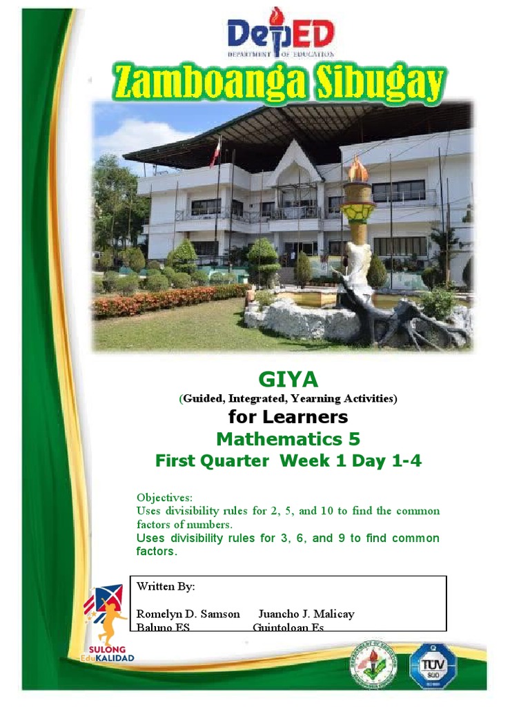 Math G5 Q1 WK1 | PDF | Numbers | Elementary Mathematics