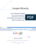Using Google Efficiently: Mr. Harshal A Arolkar Associate Professor