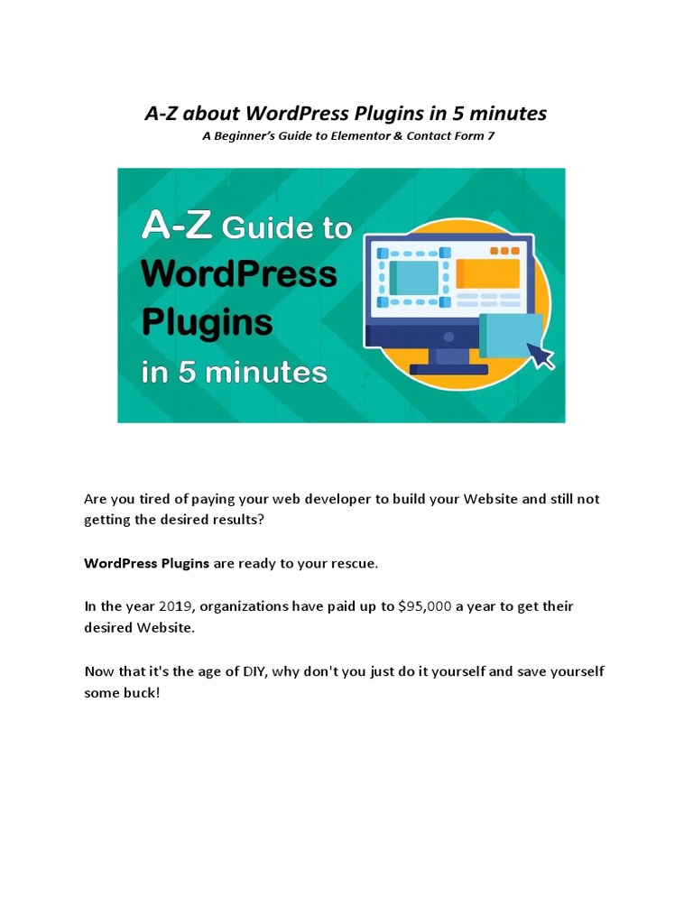 A-Z About WordPress Plugins in 5 Minutes | PDF | Word Press | Websites