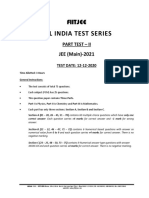 All India Test Series: JEE (Main) - 2021