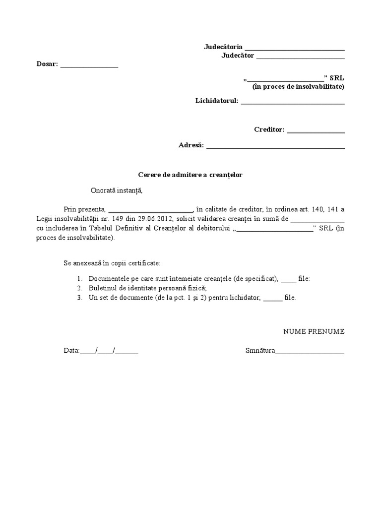 Cerere de Validare Model | PDF