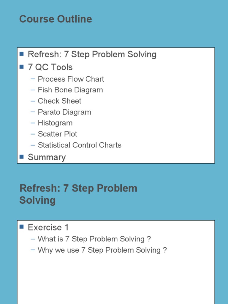 7 Step Problem Solving | PDF | Histogram | Scatter Plot