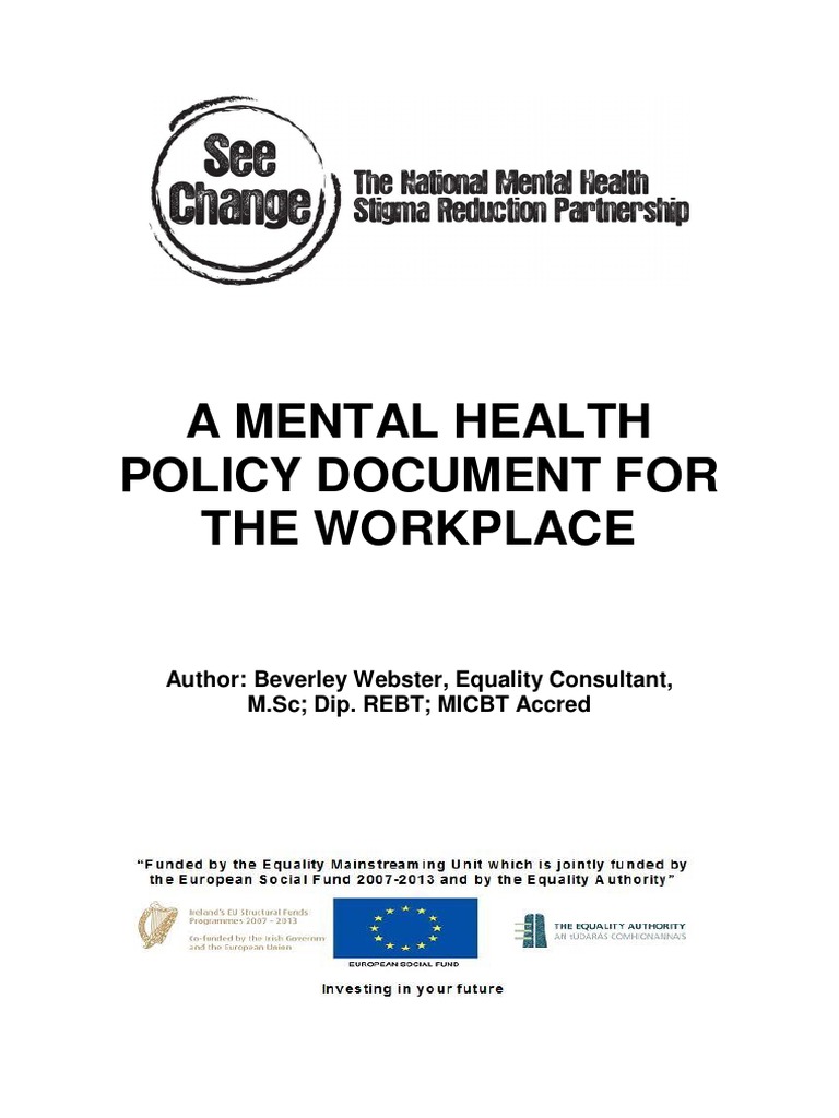 Final Mental Health Policy Document For The Workplace | PDF ...