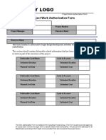 Project Work Authorization Form