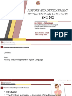 History and Development of The English Language: Dr. Venus R. Parmisana