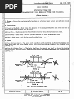 Indian Stondurd Specification For Galvanized Steel Barbed Wire For Fencing (Third Revision)