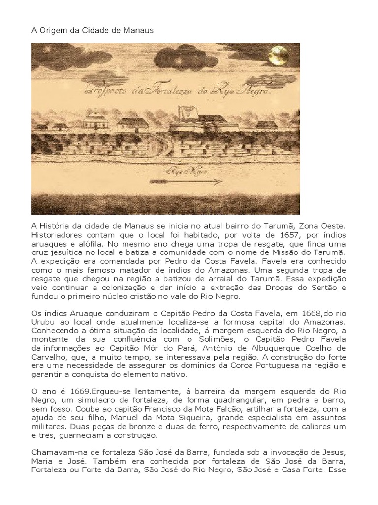 A Origem Da Cidade de Manaus | PDF