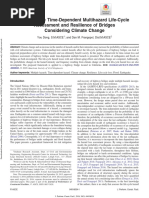 Probabilistic Time-Dependent Multihazard Life-Cycle Assessment and Resilience of Bridges Considering Climate Change