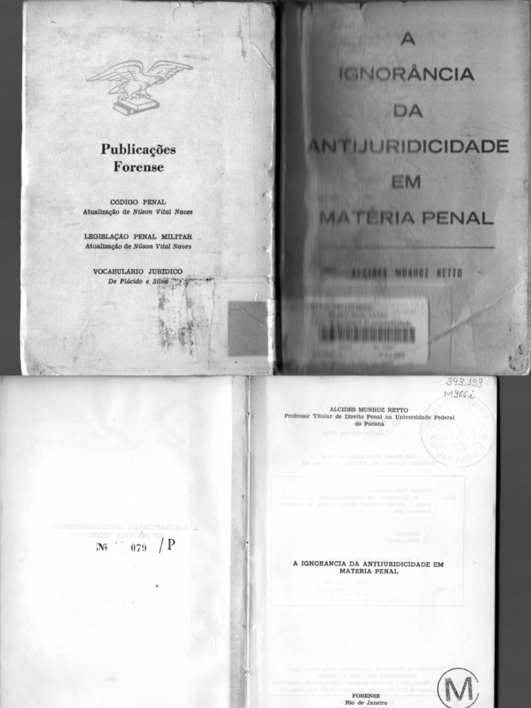 A Ignorancia Da Antijuridicidade Em Materia Penal | PDF | Crime E.
