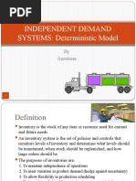 Independent Demand SYSTEMS: Deterministic Model: by Anastasia