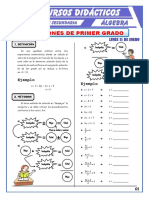 Ecuaciones de Primer Grado para Tercero de Secundaria