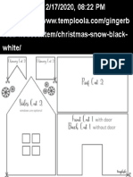 Printable Gingerbread House Template Black and White
