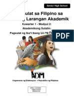 Pagsulat Sa Filipino Sa Piling Larangan Akademic Week 4 PDF