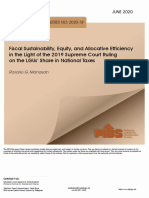 Fiscal Sustainability, Equity, and Allocative Efficiency in The Light of The 2019 Supreme Court Ruling On The Lgus' Share in National Taxes
