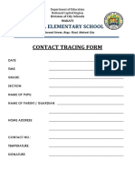 Contact Tracing Form: Rizal Elementary School