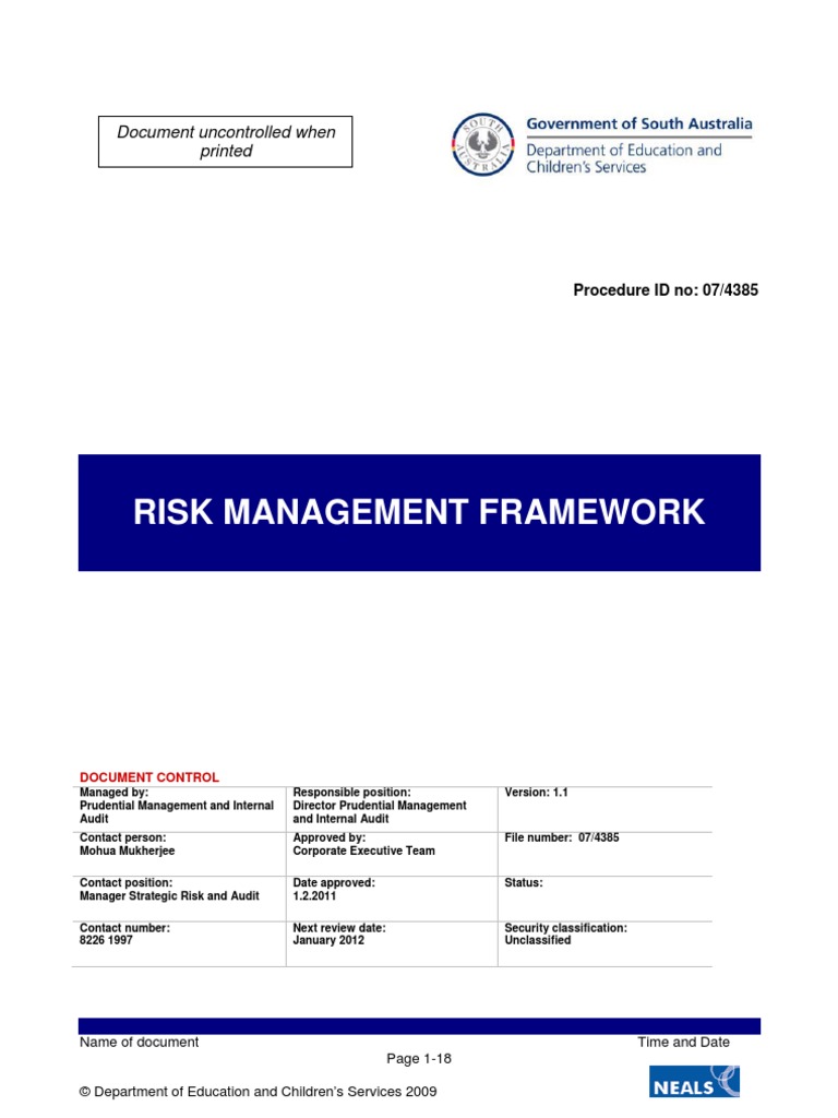 Risk Management Framework: Document Uncontrolled When Printed | PDF ...