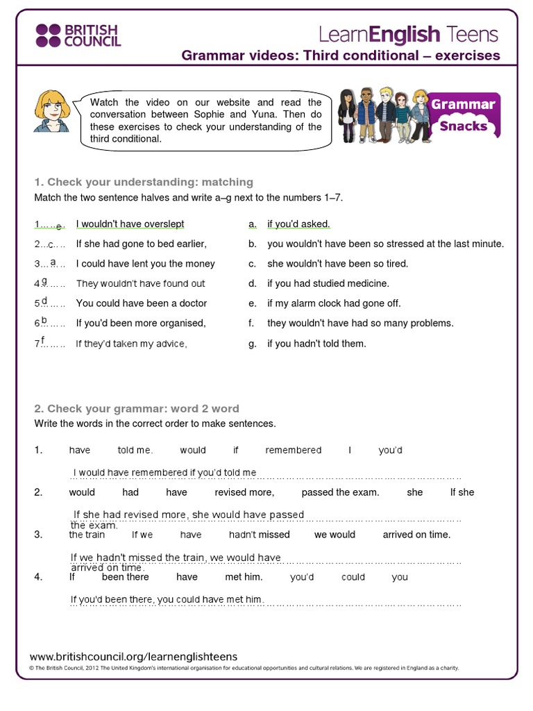 Third Conditional Exercises and Answers | PDF | Self-Improvement