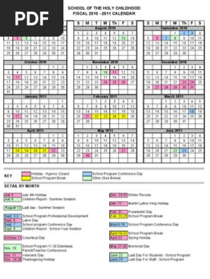 2010-2011 School Year Calendar | PDF | Fiscal Year | Observances