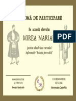 Diplomă de Participare Istorie PDF