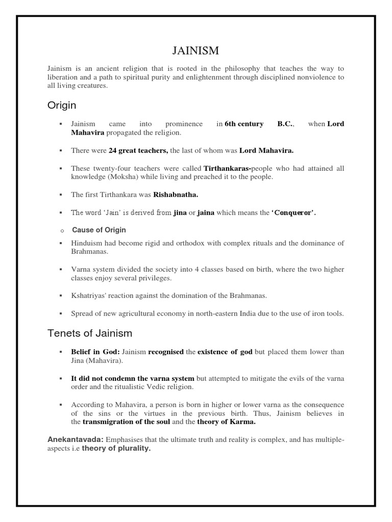 JAINISM & Jain Literature PDF | PDF | Nāstika | Religious Philosophical ...