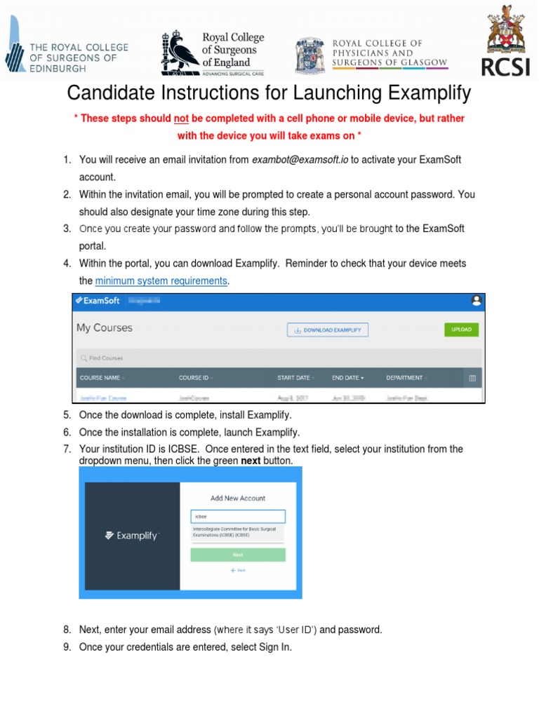 Examplify Setup Instructions for Candidates | PDF