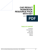 Cae Result Workbook Resource Pack With Key: Table of Content