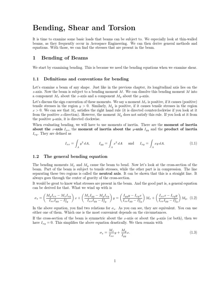 Bending and Shear in Thin-Walled Beams | PDF | Bending | Beam (Structure)